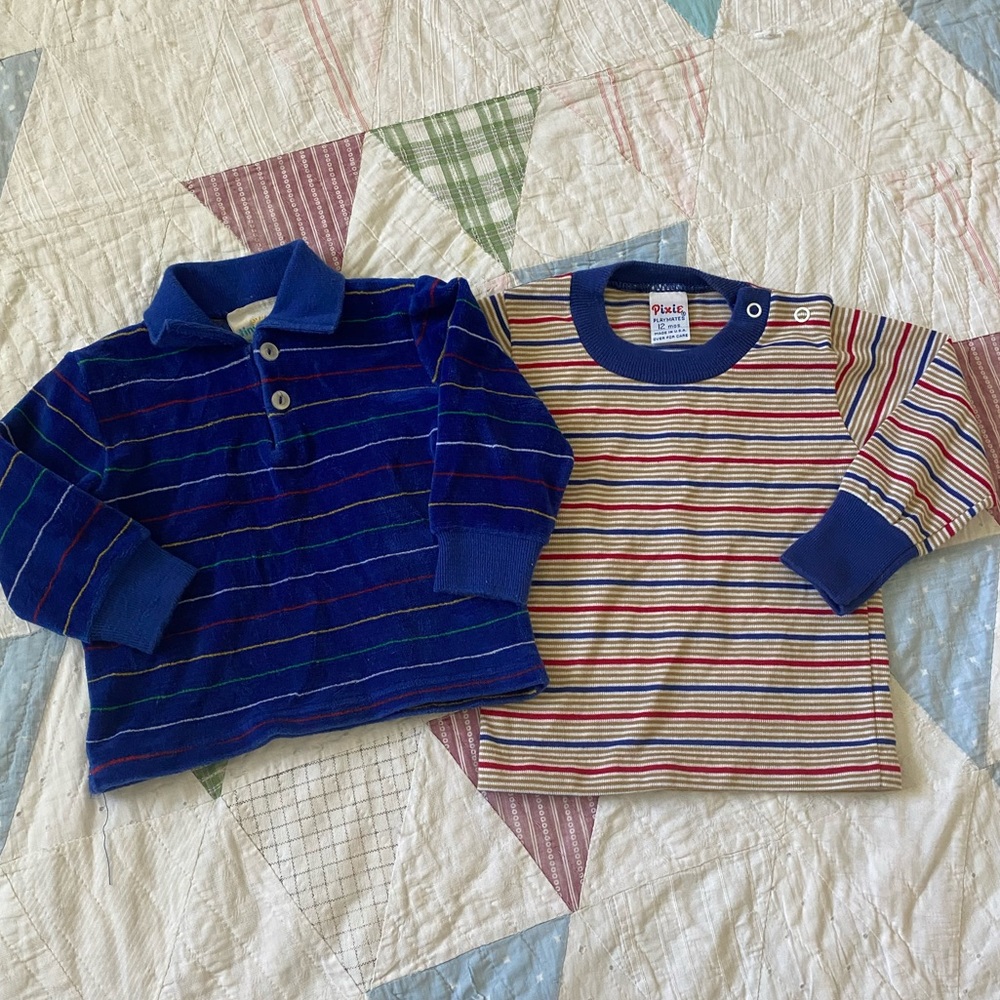 Vintage Baby Boy Long Sleeve Shirt Bundle